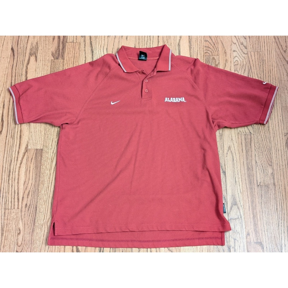 Vintage Nike Alabama Crimson Tide Team Polo Golf Shirt Men's XL Red, NCAA